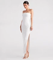 Kaisley Strapless High Slit Slim-Fit Formal Dress