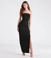 Kaisley Strapless High Slit Slim-Fit Formal Dress