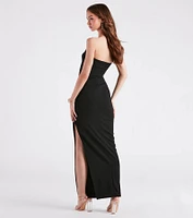 Kaisley Strapless High Slit Slim-Fit Formal Dress