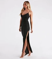 Grace Formal Rhinestone V-Neck Long Dress