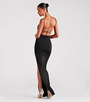 Lottie Formal Cross Back Slim Long Dress