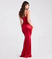 Erin Formal Satin Mermaid Long Dress