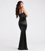 Jaycee Formal Satin Corset Mermaid Dress