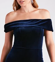 Jane Formal Velvet Off-The-Shoulder Dress