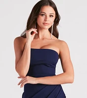 Whittney Strapless High Slit Formal Dress