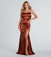 Ilya Satin Backless Mermaid Dress