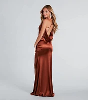Ilya Satin Backless Mermaid Dress