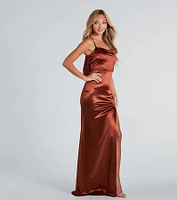 Ilya Satin Backless Mermaid Dress