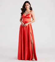 Gillian Formal Satin A-Line Dress