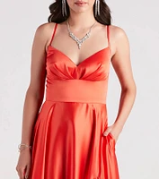 Gillian Formal Satin A-Line Dress