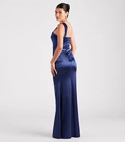 Kathie Formal Satin One-Shoulder Dress