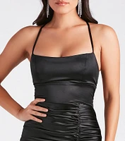 Lucille Formal Satin Mermaid Dress