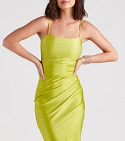 Denise Formal Square Neck Slit Dress
