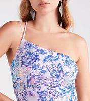 Meredith One-Shoulder Sequin Formal Dress