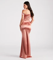 Valencia Formal Off-The-Shoulder Wrap Dress
