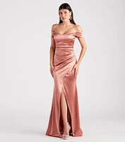 Valencia Formal Off-The-Shoulder Wrap Dress