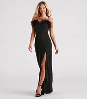 Joan Formal Crepe Feather Mermaid Dress