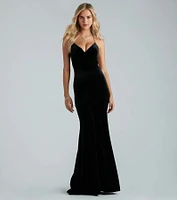 Brenda Formal Velvet Strappy Mermaid Dress
