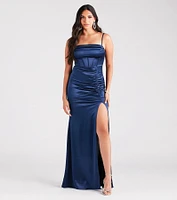 Sandra Formal Satin Corset Mermaid Dress