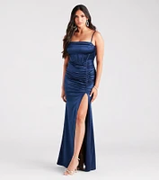 Sandra Formal Satin Corset Mermaid Dress