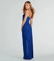 Shanaya Formal Glitter One-Shoulder Long Dress