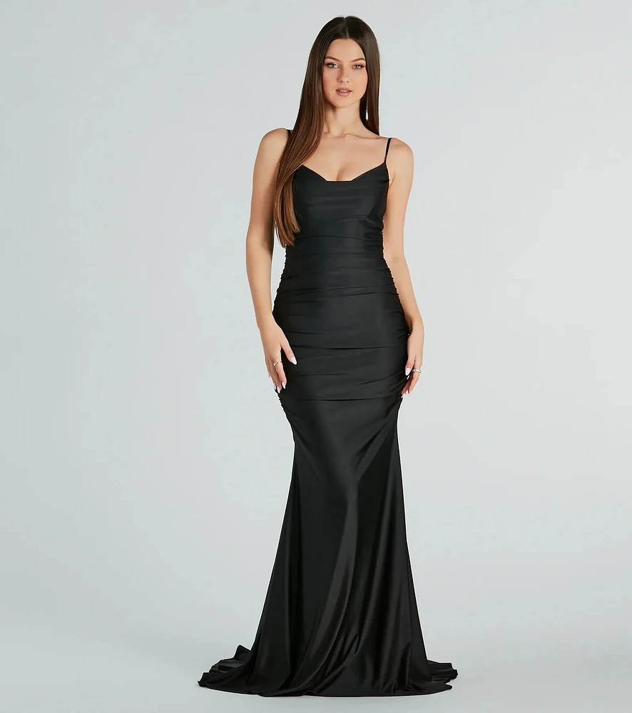 Jamie Formal Cowl Neck Mermaid Dress