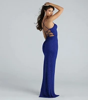 Gloria Formal Glitter Long Dress