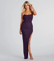 Gloria Formal Glitter Long Dress