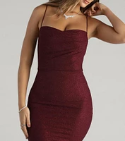 Addison Glitter Mesh Formal Dress