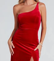 Loni Formal Velvet One-Shoulder Mermaid Dress