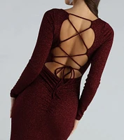 Annie Formal Glitter Lace-Up Mermaid Dress