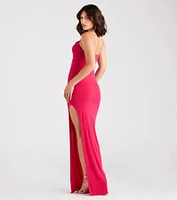 Alisha Rhinestone Strap Formal Dress