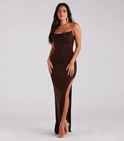 Alisha Rhinestone Strap Formal Dress