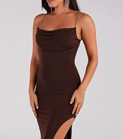 Alisha Rhinestone Strap Formal Dress