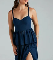 Deborah Formal Chiffon A-Line Ruffled Dress