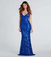 Bethanie Formal Sequin V-Neck Mermaid Dress