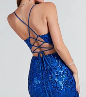 Bethanie Formal Sequin V-Neck Mermaid Dress