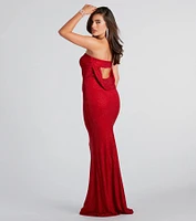 Ana Formal Rhinestone Cowl Back Long Dress