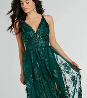 Ayva A-Line Glitter Sequin Tulle Formal Dress