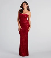 Daniela Velvet Open Back Mermaid Dress