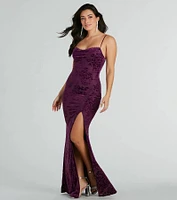Vivian Cowl Neck Mermaid Mesh Formal Dress
