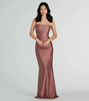 Eliena Formal Rhinestone Strap Mermaid Dress