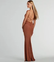 Toni Open Back Mermaid Glitter Formal Dress