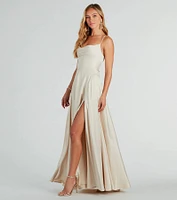 Winslow Formal Satin Lace-Up Dress