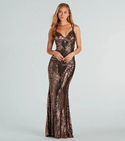 Lyanna Formal Iridescent Sequin Mermaid Dress