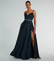 Sally Lattice Back A-Line Ball Gown