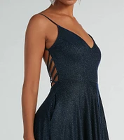 Sally Lattice Back A-Line Ball Gown