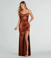 Bristol Formal Satin Lace-Up Dress