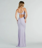 Rowan Formal Glitter Ruched Mermaid Dress