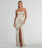 Laurel Formal Satin Tie-Back Mermaid Dress